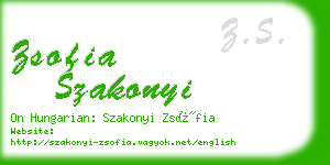 zsofia szakonyi business card